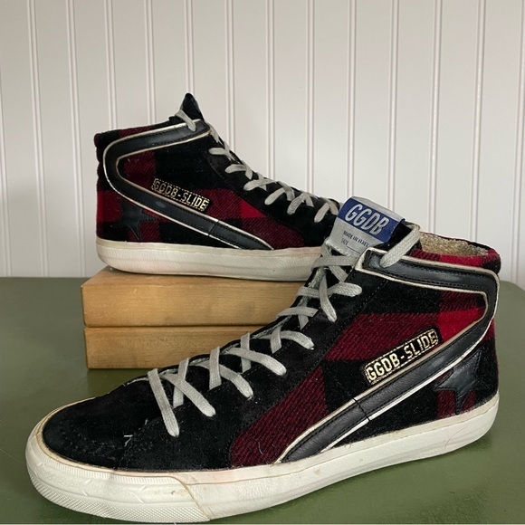 Golden Goose SLIDE Side-Zip Hightops in Buffalo Plaid *Italy* - Picture 1 of 14